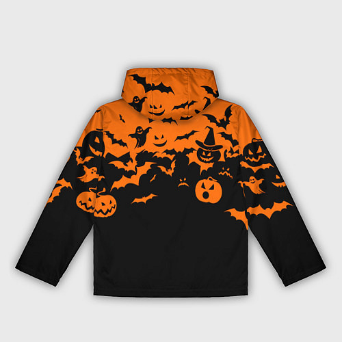 Женская ветровка Хэллоуин тыквы и призраки / 3D-Черный – фото 2