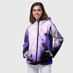 Ветровка с капюшоном женская Взрывной индиго светлый, цвет: 3D-черный — фото 2