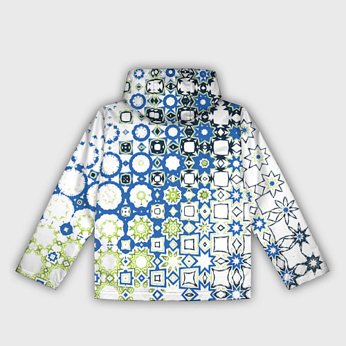 Женская ветровка Сине-зеленая абстракция / 3D-Черный – фото 2