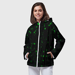 Ветровка с капюшоном женская Color green khaki, цвет: 3D-белый — фото 2