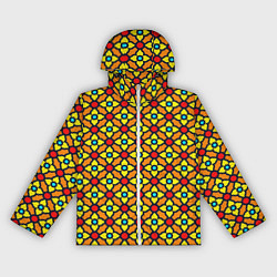 Ветровка с капюшоном женская Цветочный витраж, цвет: 3D-белый