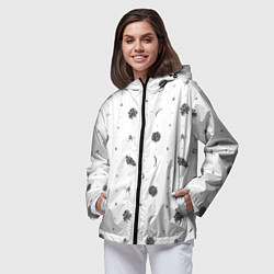 Ветровка с капюшоном женская Шишки из Бузулукского бора, цвет: 3D-черный — фото 2