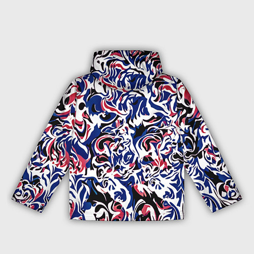 Женская ветровка Абстрактный паттерн бело-сине-красный / 3D-Черный – фото 2