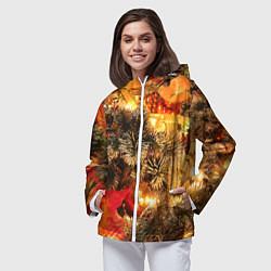 Ветровка с капюшоном женская Атмосфера Рождества, цвет: 3D-белый — фото 2