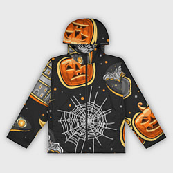 Ветровка с капюшоном женская Атмосфера хэллоуина, цвет: 3D-черный