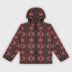 Ветровка с капюшоном женская Славянский стиль - орнамент, цвет: 3D-черный