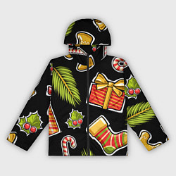 Ветровка с капюшоном женская Рождественский вайб, цвет: 3D-черный