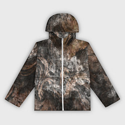 Ветровка с капюшоном женская Абстракция - brown darkness, цвет: 3D-белый