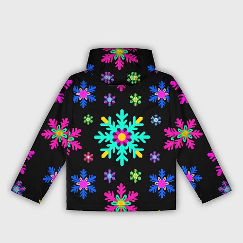 Женская ветровка Снежинки ретро / 3D-Черный – фото 2