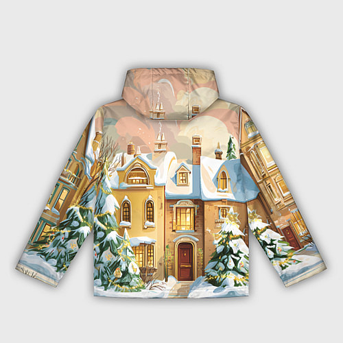 Женская ветровка Новогодний город / 3D-Черный – фото 2