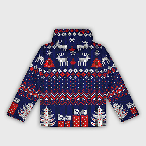 Женская ветровка Новогодний вязаный паттерн / 3D-Черный – фото 2