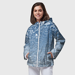 Ветровка с капюшоном женская Налипший снег, цвет: 3D-белый — фото 2