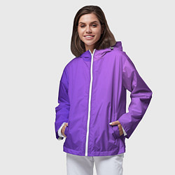 Ветровка с капюшоном женская The color is purple, цвет: 3D-белый — фото 2
