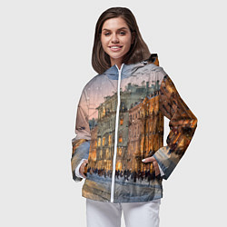 Ветровка с капюшоном женская Зимний Санкт-Петербург, цвет: 3D-белый — фото 2