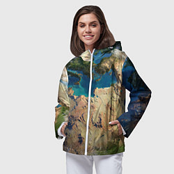 Ветровка с капюшоном женская Земля, цвет: 3D-белый — фото 2