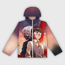 Ветровка с капюшоном женская Токийский Гуль, цвет: 3D-белый