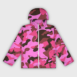Ветровка с капюшоном женская Камуфляж: розовый/коричневый, цвет: 3D-белый