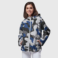 Ветровка с капюшоном женская Зимний камуфляж, цвет: 3D-белый — фото 2