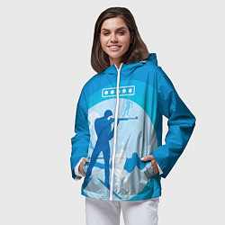 Ветровка с капюшоном женская Биатлон, цвет: 3D-белый — фото 2