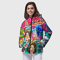 Ветровка с капюшоном женская POP ART, цвет: 3D-черный — фото 2