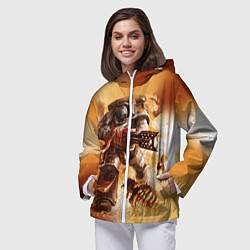 Ветровка с капюшоном женская Серый рыцарь, цвет: 3D-белый — фото 2