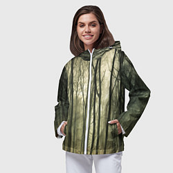 Ветровка с капюшоном женская Чарующий лес, цвет: 3D-белый — фото 2