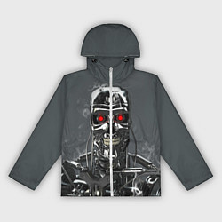 Ветровка с капюшоном женская Скелет Терминатора, цвет: 3D-белый