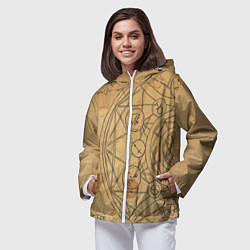 Ветровка с капюшоном женская Дневник алхимика, цвет: 3D-белый — фото 2